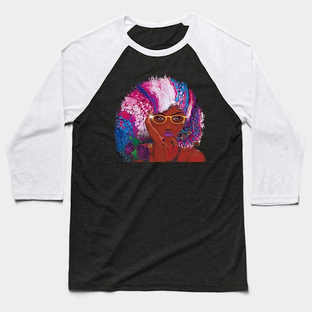 Galaxy Girl Rose Baseball T-Shirt by FinalBeatComics